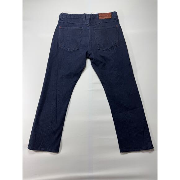 Robert Graham Men's Kipling Tailored Leg Stretch Blue Plaid Jeans - Size 32x26 - Picture 2 of 9